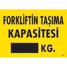 Feifei Forkliftin Taşıma Kapasitesi Uyarı Levhası 25X35 KOD:1331