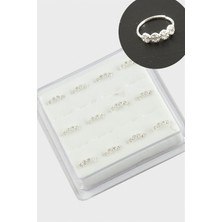 Uluora Zirkon Tek Taş Halka Gümüş Hızma 12 Adet