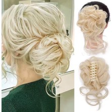 Feifei Tokalı Kuyruklu Dağınık Topuz / Platin