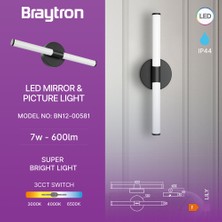 Braytron Lily-C 7W 3-In-1 Krom LED Aplik (IP44)