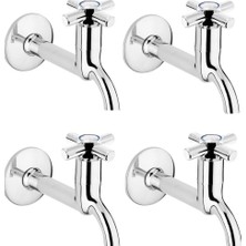 Venüs Shopping 4lü Artı Aç Kapa 4 Kollu Krom Çevirveli Musluk Duvardan Tek Girişli