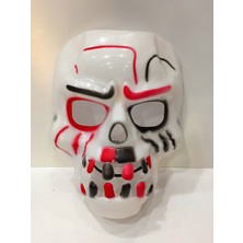 Venüs Shopping Beyaz Üzeri Rengarenk Korku Dişli Kafatası Maskesi 30X22 cm