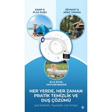 Taşınabilir Şarjlı Seyyar Duş Seti ( Pompa - Hortum - Duş Başlığı )