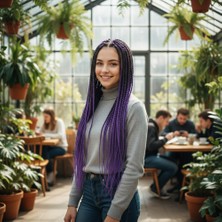 Feifei Afrika Örgüsü ve Rasta Için Sen Ombreli / Siyah / Küllü Mor