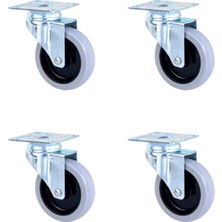 Venüs Shopping Tablalı Bilyalı Teker - 20X75 - Siyah/gri HKS251 - 4 Adet