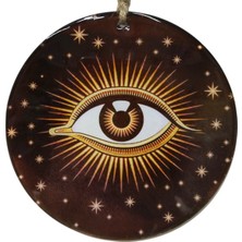 Mixperi Modern Bohem Nazar Temalı El Yapımı Cam Duvar Dekoru - 16 cm