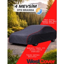 WestCover Fiat Siena  En Kaliteli Vinleks (Siyah-Kırmızı Dikişli) Kumaş Oto Branda Araba Çadırı
