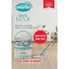 Smarter Aqua Max Özel Seri Şeffaf Temiz & Kirli Suyu Ayırma Çift Kova Temizlik Seti Mop Paspas