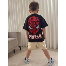 Cg Kids Örümcek Adam Peter Erkek Çocuk Alt Üst Takım Süper Kalite Sırt Baskı Detay