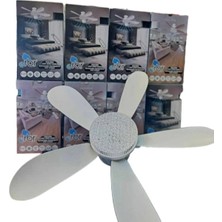 Genel Tavan Vantilatörü 30W Beyaz / Günışığı Ledli E-27 Duy A Takılabilen 5 Kanatlı Kumandalı Vantilatör 80-265V