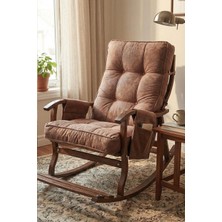 Reyo Santorini Ahşap Ceviz Sallanan Emzirme Koltuğu, Dinlenme & Tv Koltuğu Kahve