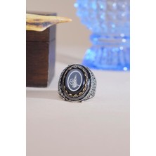 Innuendo Jewelry 925 Ayar Gümüş Hasbunallahu Yazılı Kırmızı Erkek Yüzük