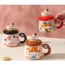 Shopwave Kedi Desenli Figürlü Seramik Bardak