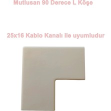 Mutlusan 25X16 Kablo Kanalı 90 L Köşe Dönüş Ek Parçası Plastik Beyaz