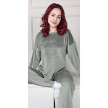 Nivene KADİFE PİJAMA TAKIMI YEŞİL