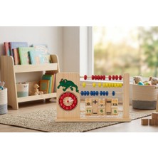 Farbu Oyuncak Ahşap Matematik Numaratörlü Abaküsü Renkli Sayı Boncuklu Işlemli Eğitici Oyuncak Seti