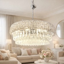 Lotus Kristal Taşlı Avize