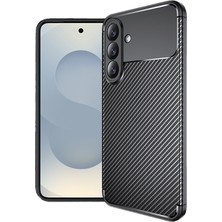 Gpack Samsung Galaxy S26 Kılıf Uyumlu Kılıf Negro Karbon Görünümlü Silikon Siyah