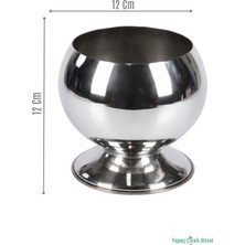 Yapay Çiçek Sitesi Metal Dekoratif Küre Saksı 12 cm Gümüş