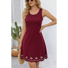 Barış Beauty Kadın Askılı Yuvarlak Yakalı Çiçek Desenli Ithal Krep Kısa Elbise