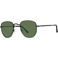 Vogs Polarize Altıgen Güneş Gözlüğü 630-a Siyah Gözlük Yeşil Cam