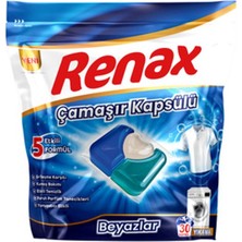 5 Adet Renax Çamaşır Kapsülü Beyazlar 30'lu 480 G