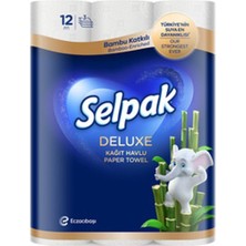 Selpak Deluxe Kağıt Havlu 12'li Ultra Emici Bambu Katkılı 1 Adet Rulo Sayısı