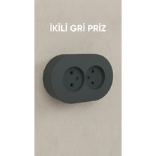 İlk El Grup Antrasit Renkli Sıva Üstü Ikili Topraklı Elektrik Prizi
