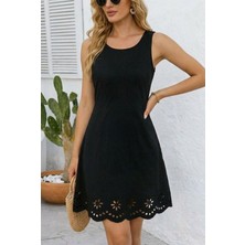 Mericline Kadın Askılı Yuvarlak Yakalı Çiçek Desenli Ithal Krep Kısa Elbise