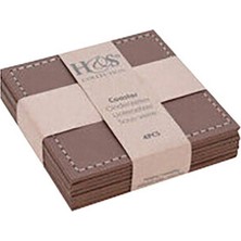 1 Adet Koopman Deri Bardak Altlığı 4 'lü 10 cm