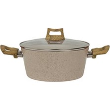 5 Adet Mehtap Sahra Granit Görünümlü Karnıyarık Tenceresi 24 cm