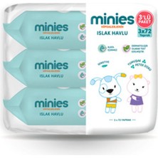 1 Adet Minies Islak Havlu 3X72'LI