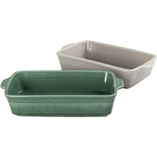 2 Adet Touch Me Stoneware Dikdörtgen Fırın Kabı 32.5 cm (FD302)