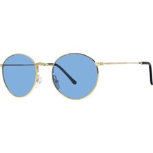 Sanches Polarize Yuvarlak  Retro Gözlük Altın Çerçeve Füme Cam Güneş Gözl