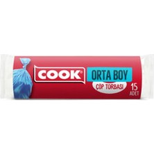 1 Adet Cook Orta Boy Çöp Torbası Kokusuz 15'li