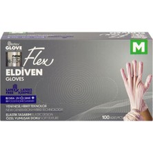 5 Adet Flex Eldiven Krem M Beden 100'LÜ