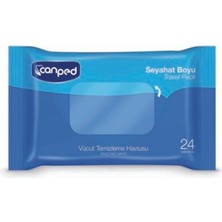 5 Adet Canped Vücut Temizleme Havlusu Seyahat Paketi 14 x 20 cm 24'lü