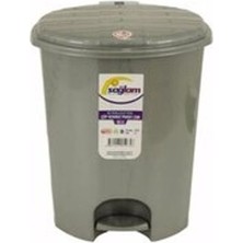 1 Adet Sağlam 3 Nolu Düz Pedallı Çöp Kovası 16 L