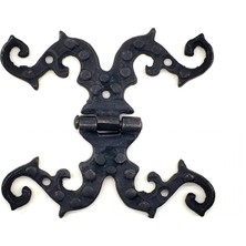 İlk El Grup Eco Lounge Antika Tarz Dekoratif Pirinç Süslü Menteşe - 100X90 Mm, Oksit