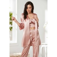 Pierre Cardin Brandy Saten 3'lü Pijama Takım 2075