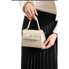 Özüm Çanta Kadın El Omuz Çapraz Uzun Askı Çanta Ten