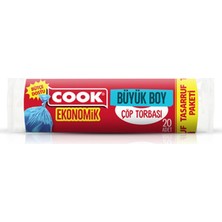 1 Adet Cook Ekonomik Büyük Çöp Torbası 20'li