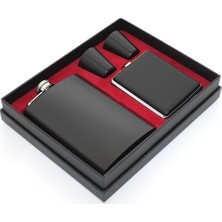 İlk El Grup Paslanmaz Çelik 2 Shot Bardak ve Sigara Tabakalı Matara Seti