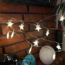 3 Metre 20 LED Yıldız Işık Zinciri – Dekoratif Pilli Beyaz Atmosfer Aydınlatma, Ev Oda Balkon Yılbaşı Parti Süsleme Işıkları