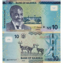 Banknoting Namibya 10 Dolar 2025 Çil.