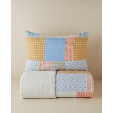 English Home Patchform Kolay Ütülenir Tek Kişilik Nevresim Seti 160x220 cm Mavi – Bordo