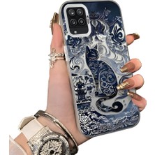 Ucuc Samsung Galaxy A12/M12 Uyumlu Sert Akrilik Arka Silikon Kenar Lens Koruma Kılıf