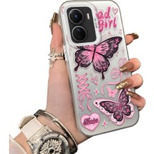 Ucuc Vivo Y02S Uyumlu Sert Akrilik Arka Silikon Kenar Lens Koruma Kılıf