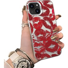 Ucuc iPhone 14 Plus/15 Plus Uyumlu Sert Akrilik Arka Silikon Kenar Lens Koruma Kılıf