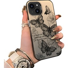 Ucuc iPhone 14 Uyumlu Sert Akrilik Arka Silikon Kenar Lens Koruma Kılıf